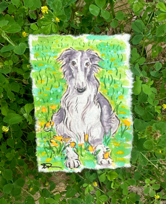 “Borzoi Relaxing” original painting